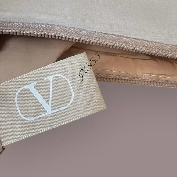 Beige-Light Pink (Velour) Valentino Beauty Large Laptop Bag-Sleeve - Picture 11 of 11